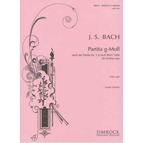 Bach - Partita No 2 In G Min Cello Solo Book