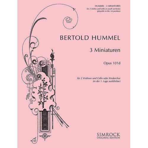 3 Miniatures Op 101D 2 Violins Cello Or Strings Book