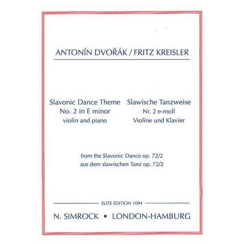 Slavonic Dance Theme No 2 Violin/Piano (Softcover Book)
