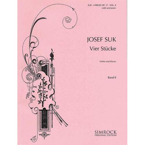 Suk - 4 Pieces Op 17 Vol 2 (Nos 3-4) Violin/Piano (Softcover Book)