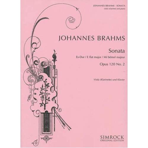 Sonata In E Flat Major Op 120 No 2 Viola (Cl)/Pn Book