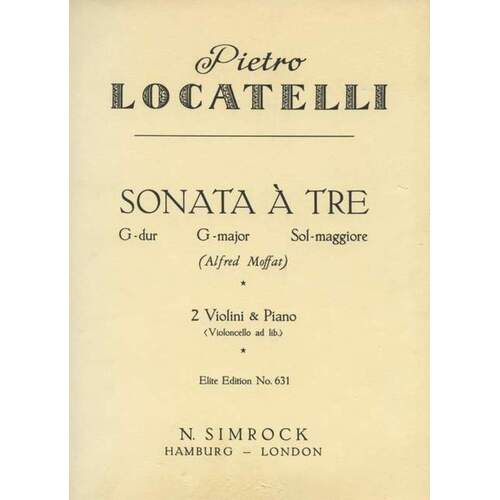 Trio Sonata In G 2Violin/(Vcl)/Pf Book