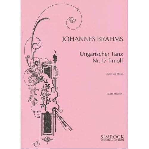 Hungarian Dance 17 In F Minor Book