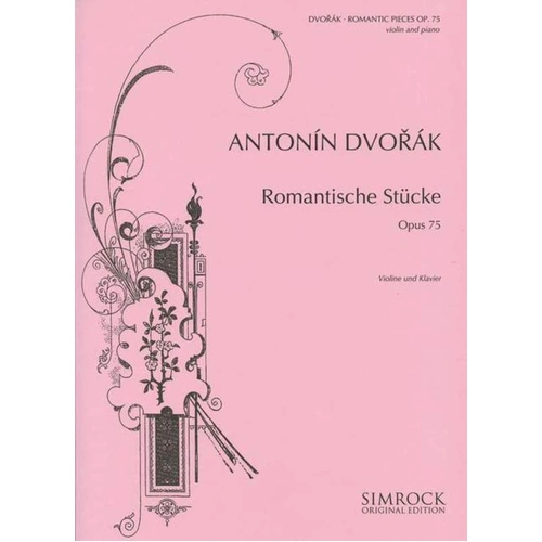 Dvorak Romantic Pieces Op. 75 for Violin and Piano, 18 Pages, Published by Simrock