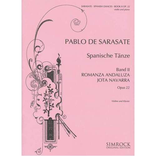 Sarasate - Spanish Dances Book 2 Op 22 Violin/Piano Book
