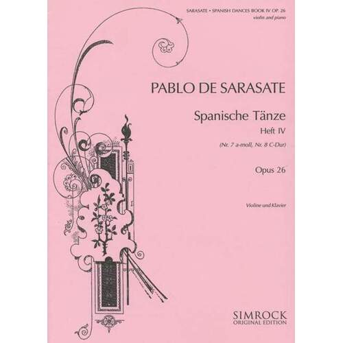 Spanish Dances V4 Op 26 Violin Piano Book