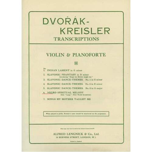 Negro Spiritual Violin Book