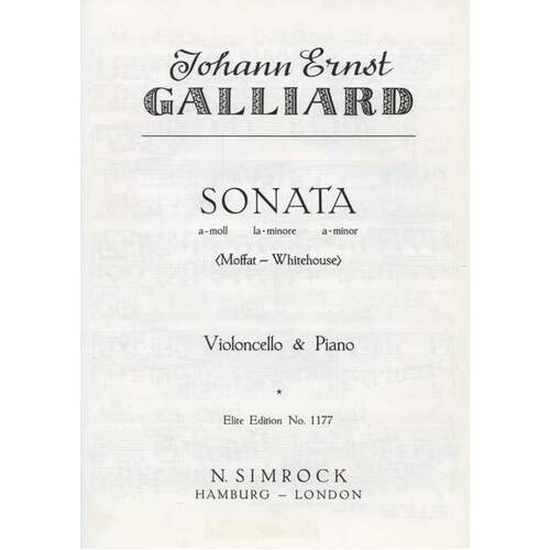 Sonata A Min Vc/Piano Book