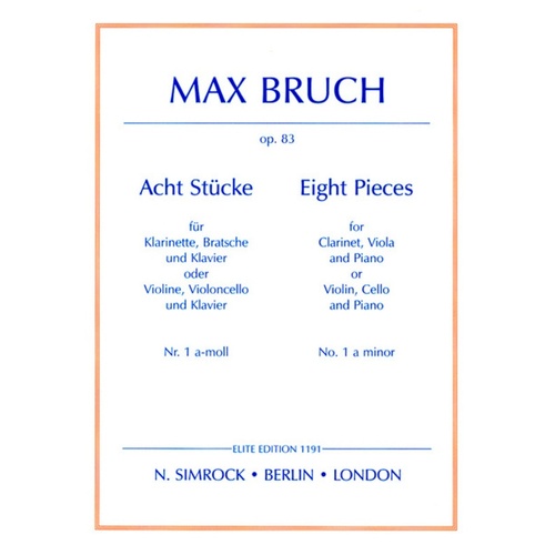 No 1 In A Minor From 8 Pieces Op 83 Violin/Vla/Piano Book