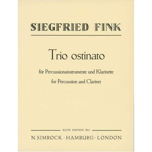 Trio Ostinato For Percussion And Clarinet Book