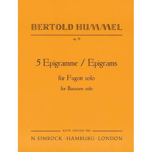 5 Epigrams Op 51 Bassoon Solo Book