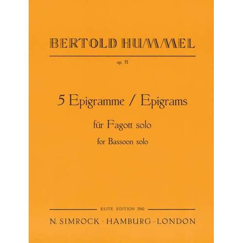 5 Epigrams Op 51 Bassoon Solo Book