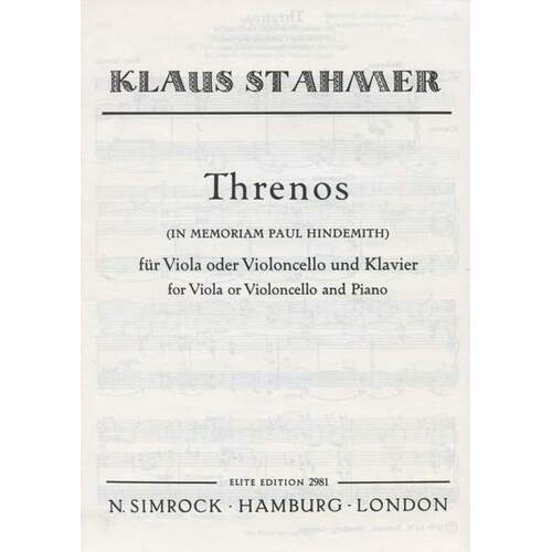 Threnos-Va/Pn Viola Book