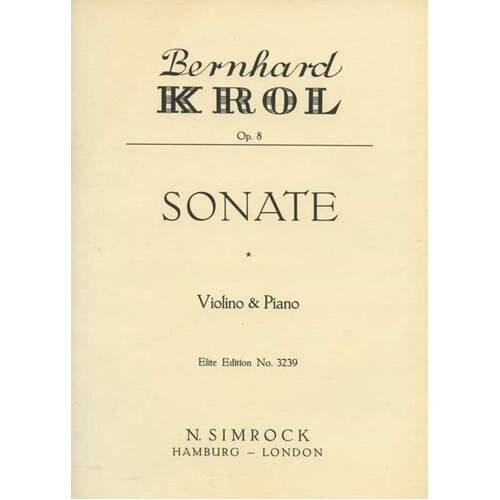 Sonata Op8-Vn/P Violin Book