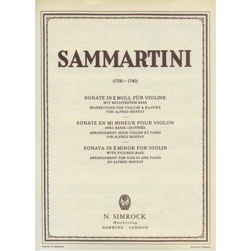 Sonata In E Min Violin Book