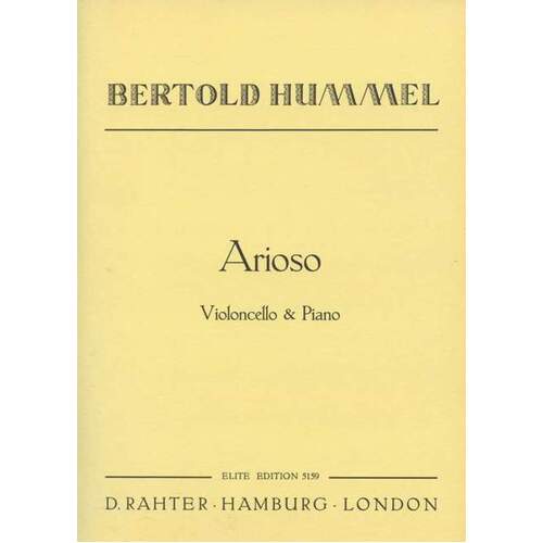 Arioso Vlc/Piano Cello Book