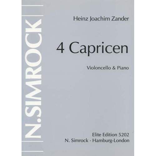 4 Caprices Cello And Piano Book