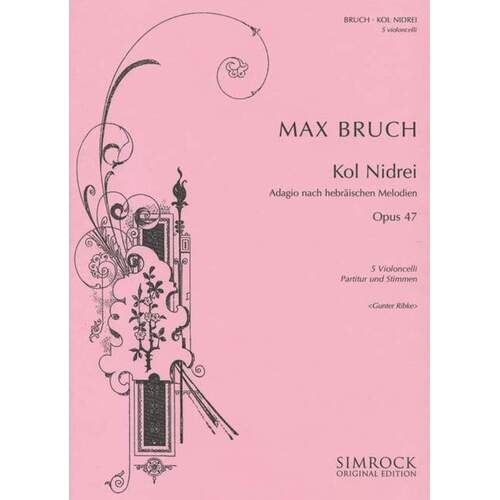 Kol Nidrei-5 Vcl Vlc (Music Score/Parts) Book