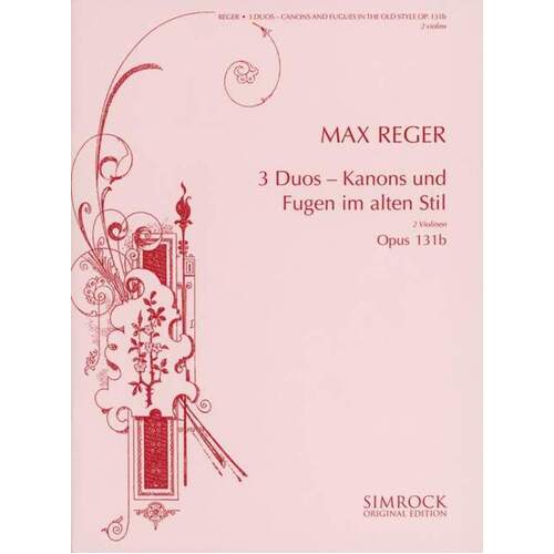 Three Duos (Canons And Fugues) Op 131B 2 Violins Book