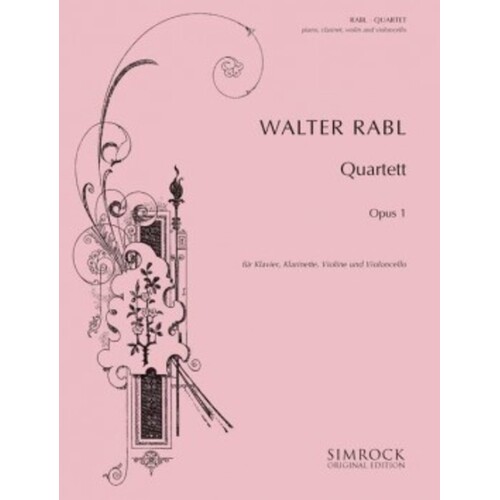 Rabl - Quartet Op 1 Clarinet/Violin/Cello/Piano Sc/Pts Score/Parts (Clarinet|Piano|Cello|Violin)