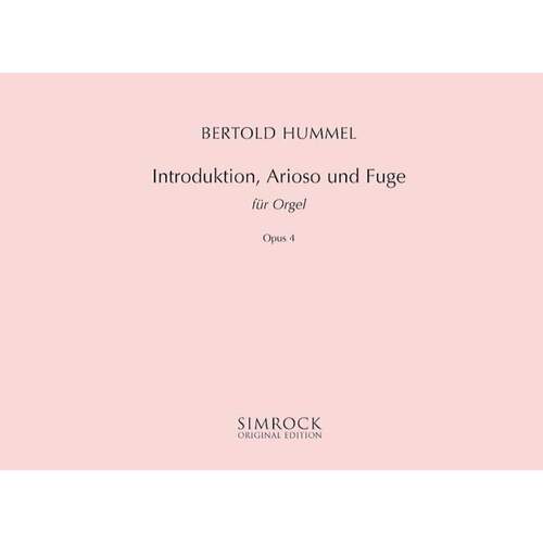 Introduction Arioso And Fugue Op 4 Organ Book
