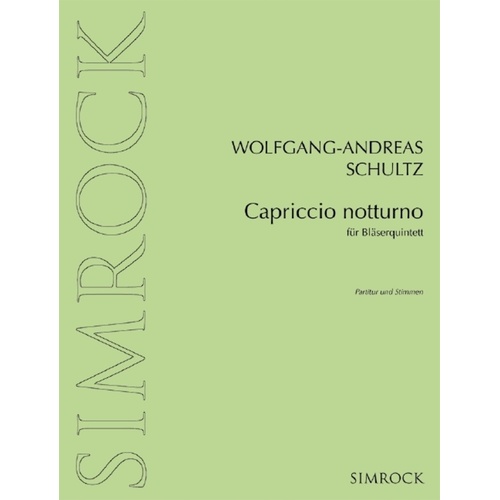 Schultz - Capriccio Notturno Wind Quintet Score/Parts