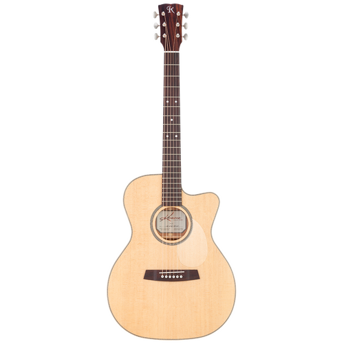 Kremona M25E Steel String Acoustic Guitar with LR Baggs Pickup and Case, Solid Spruce Top, Solid Sapele Back, Orchestra Cutaway, Natural Satin Finish