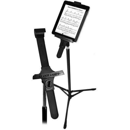 Universal Tablet Holder Stand for Tablets up to 12.5" with Adjustable Height and Orientation by Manhasset