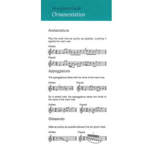 At A Glance Guide Ornamentation Chart