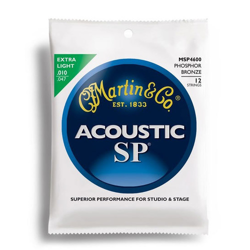 Martin SP 92-8 Phosphor Bronze Extra Light 12 String Guitar String Set (10-47)