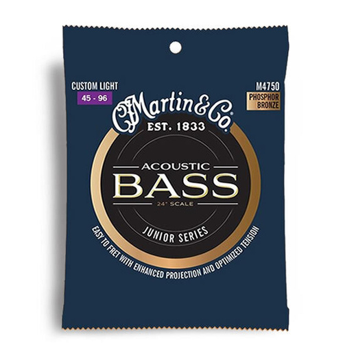 Martin Junior Series Acoustic Bass Strings Set M4750 24" Short Scale 4-String Custom Light 45-96