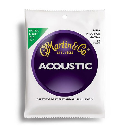 Martin Traditional 92-8 Phosphor Bronze Extra Light 12 String Guitar String Set (10-47)