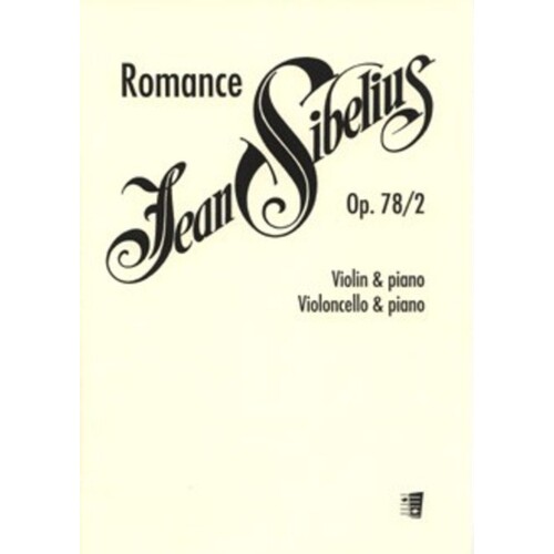 Sibelius - Romance Op 78 No 2 Violin (Or Cello)/Piano (Softcover Book)