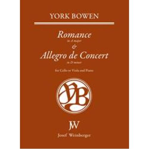 Bowen - Romance And Allegro Cello (Or Viola)/Piano (Softcover Book)
