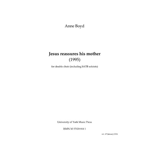 Boyd - Jesus Reassures His Mother SATB/Soli