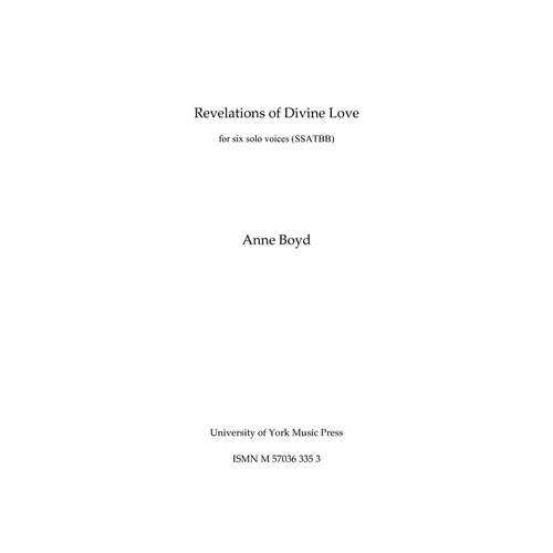 Boyd - Revelations Of Divine Love SSAtbb Soli