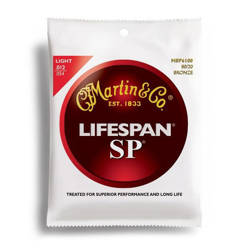 Martin SP Lifespan 80-20 Bronze Light Guitar String Set (12-54)