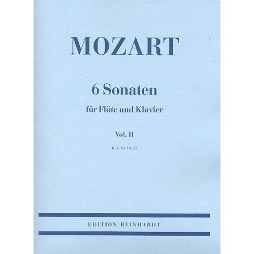 Mozart - 6 Sonatas Vol 2 K 13-15 Flute/Piano (Softcover Book)