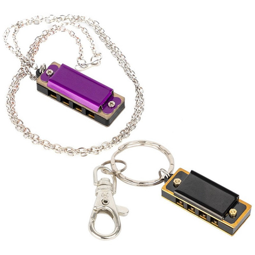 Bryden Mini Harmonica Key Ring with 4 Holes and 8 Brass Reeds