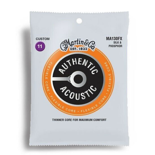 Martin Authentic Acoustic Flexible Core Silk & Phosphor Guitar String Set MA130FX (11-47)