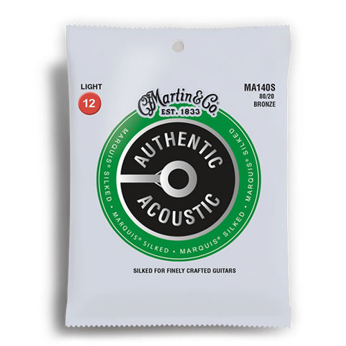 Martin Authentic Acoustic Marquis Silked 80/20 Bronze Light Guitar String Set MA140S 12-54