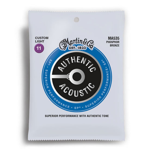 Martin Authentic Acoustic SP 92/8 Phosphor Bronze Custom Light Guitar String Set MA535 (11-52)