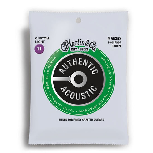 Martin Authentic Acoustic Marquis Silked 92/8 Phosphor Bronze Custom Light Guitar String Set MA535S 11-52