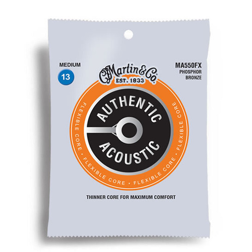Martin MA550FX Authentic Acoustic Flexible Core Custom Light Guitar String Set (13-56)