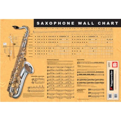 Voggenreiter Saxophone Wall Chart, A1 Size, Fingering Chart, Exercises for Intonation, Breath Control, Tone Quality, Articulation, Vibrato