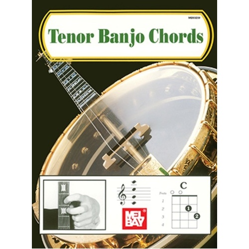 Tenor Banjo Chord Book by Mel Bay Publications - 32 Pages, Includes Fingering Diagrams and Chord Types for Four-String Banjo