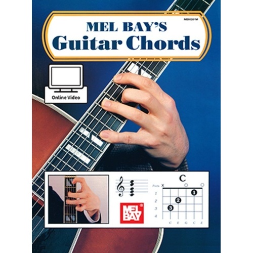 Guitar Chords Book by Mel Bay - 48 Pages with Photos, Notation, Diagrams & Online Instructional Video