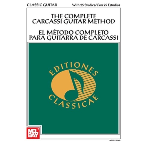 Complete Carcassi Guitar Method - English & Spanish Edition with 25 Studies by Mateo Carcassi, 112 Pages, Mel Bay Publications