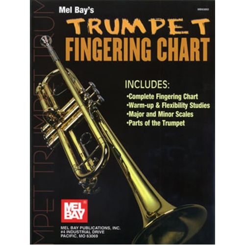 Trumpet Fingering Chart by Mel Bay Publications - 3 Pages of Chromatic, Major & Minor Scale Studies