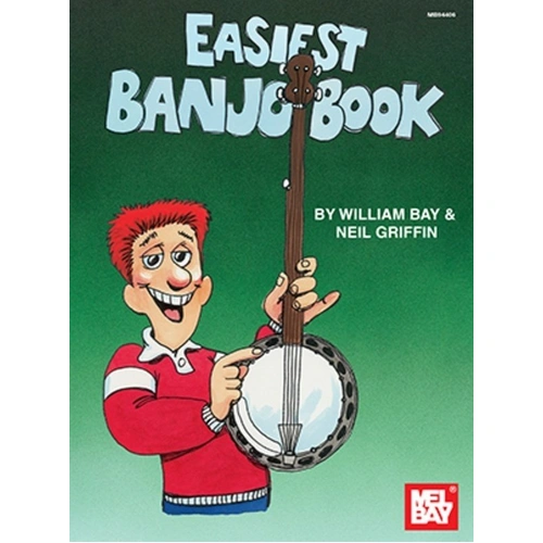 Easiest Banjo Book by William Bay - 24 Pages - Mel Bay Publications - Bluegrass Techniques & Chord Chart